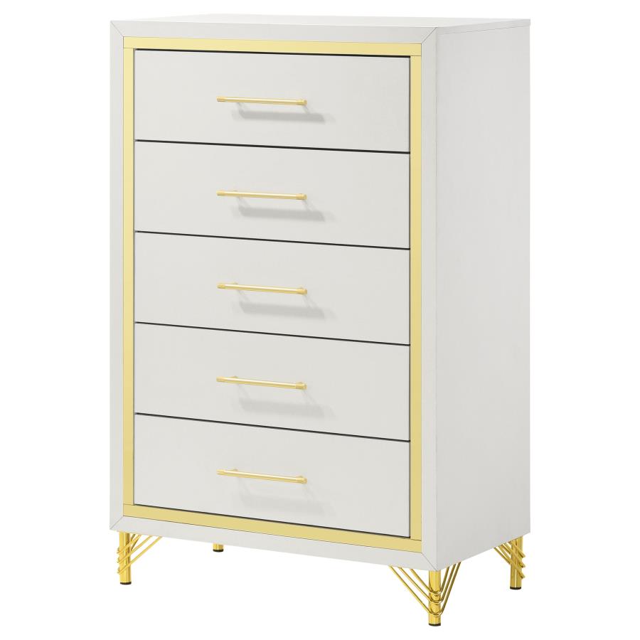 Lucia 5-drawer Bedroom Chest of Drawers White - 224735