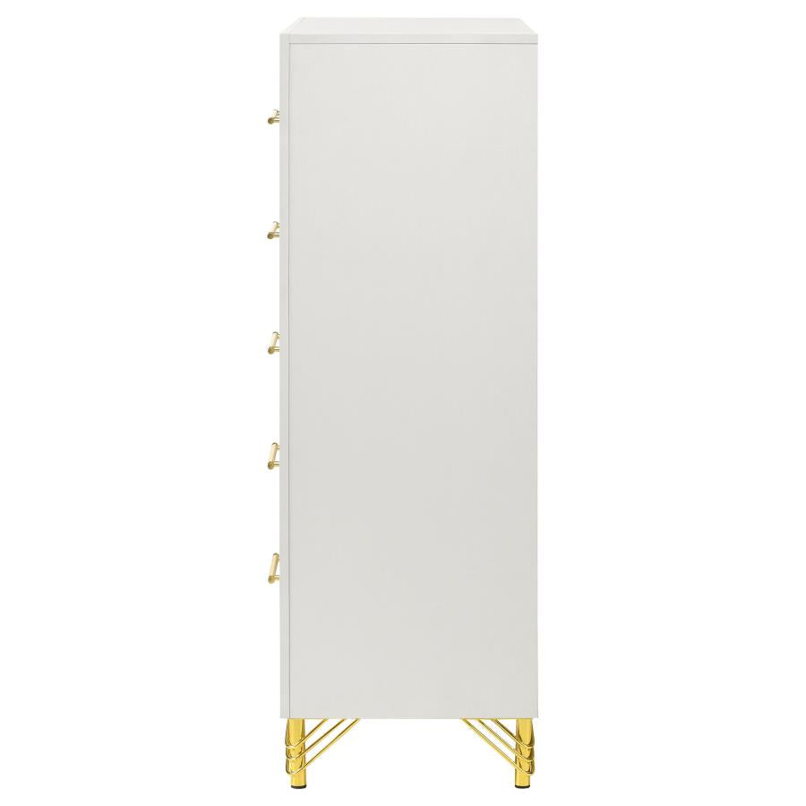 Lucia 5-drawer Bedroom Chest of Drawers White - 224735