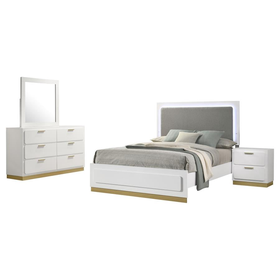 Caraway 4-piece Eastern King Bedroom Set White - 224771KE-S4