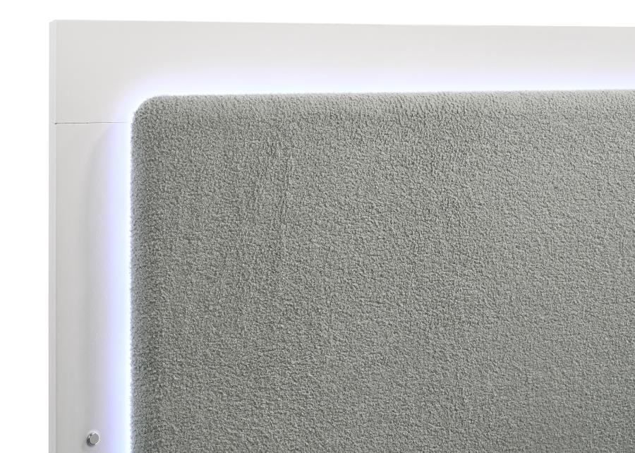 Caraway Wood California King LED Panel Bed White - 224771KW