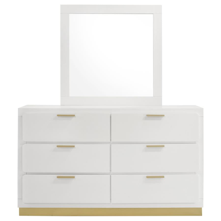 Caraway 6-drawer Dresser with Mirror White - 224773M