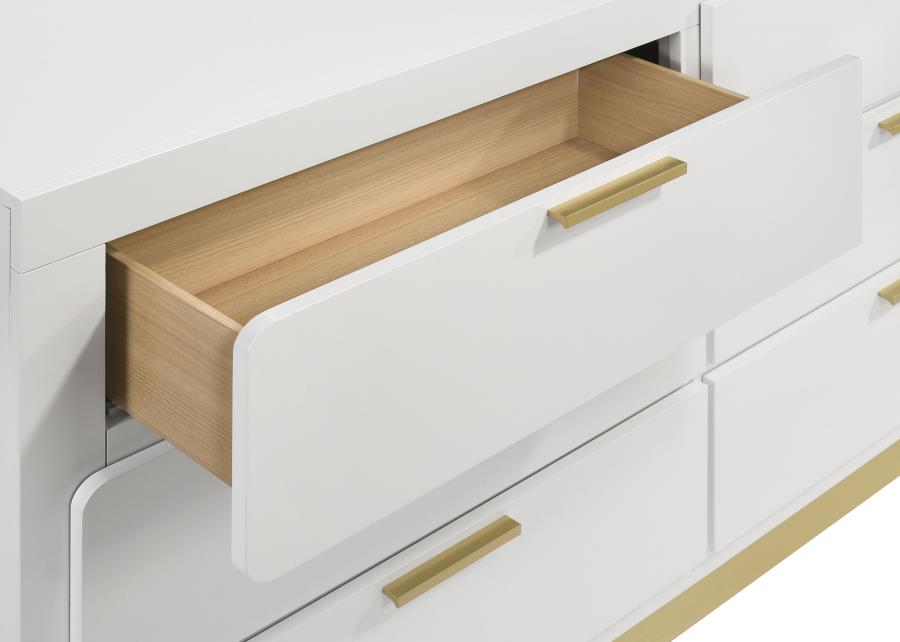Caraway 6-drawer Dresser with Mirror White - 224773M