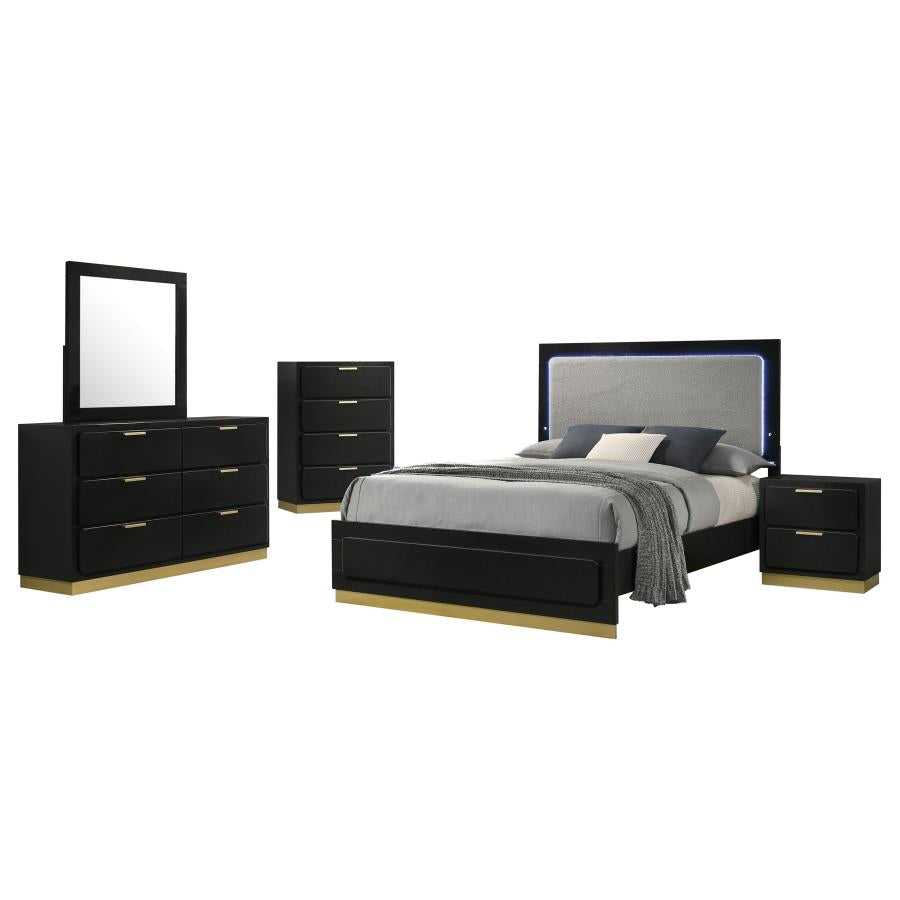 Caraway 5-piece Eastern King Bedroom Set Black - 224781KE-S5