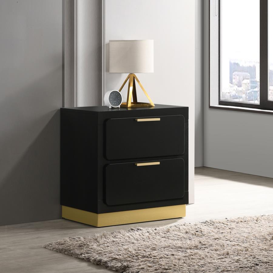 Caraway 2-drawer Nightstand Black - 224782