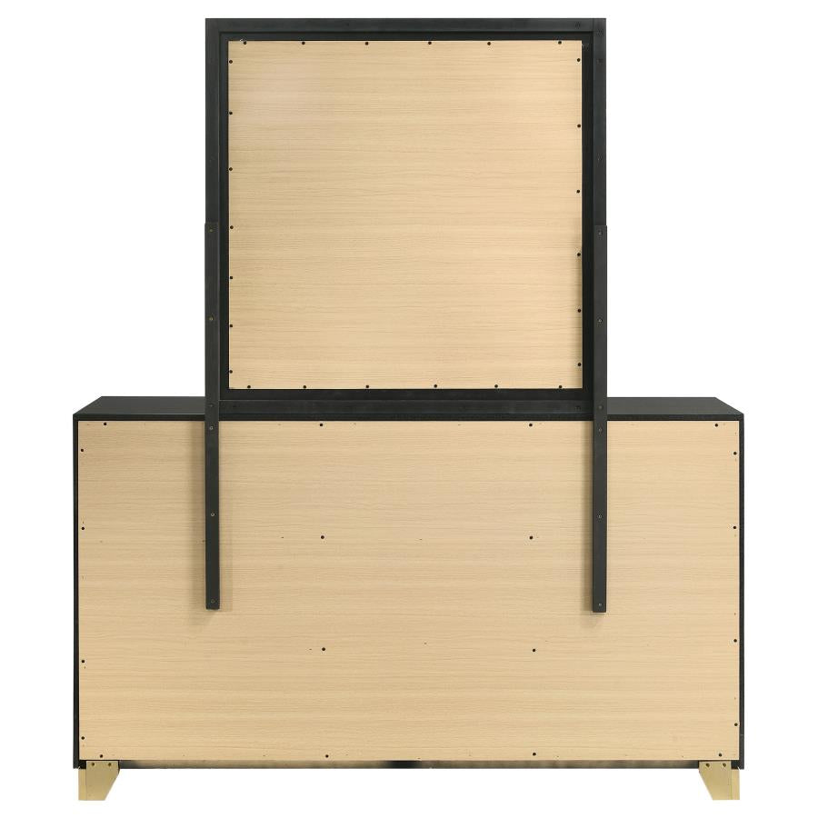 Caraway 6-drawer Dresser with Mirror Black - 224783M