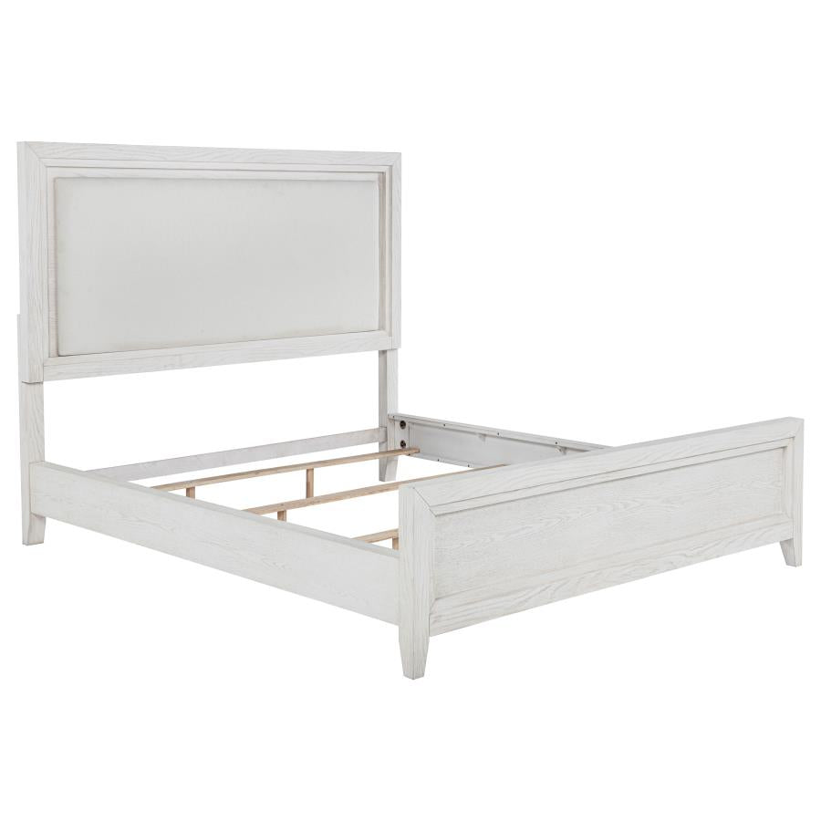 Marielle 4-piece Eastern King Bedroom Set Distressed White - 224841KE-S4