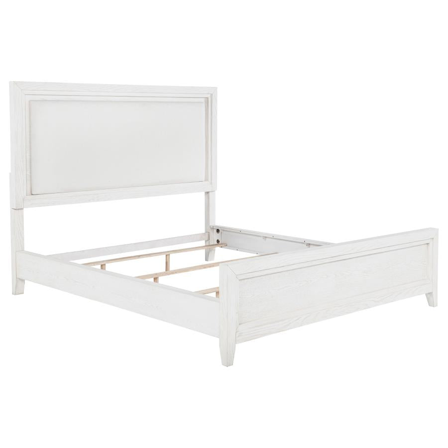 Marielle 4-piece Cal King Bedroom Set Distressed White - 224841KW-S4