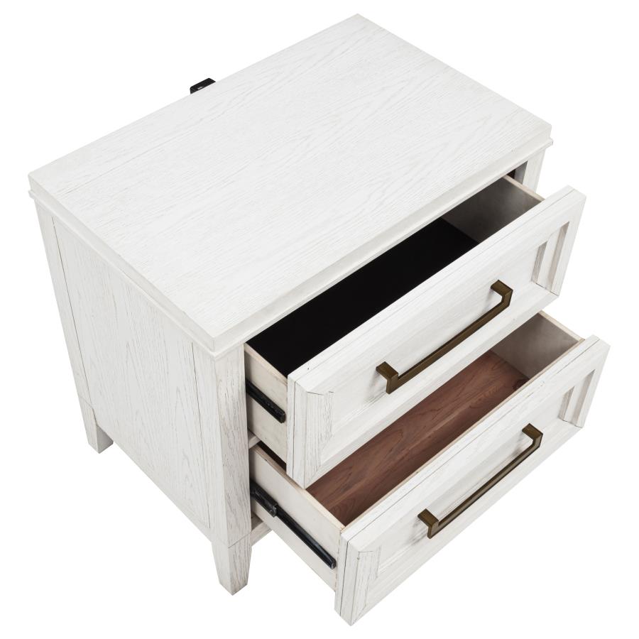 Marielle 4-piece Cal King Bedroom Set Distressed White - 224841KW-S4