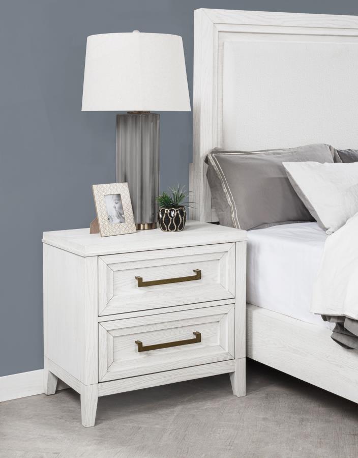 Marielle 2-drawer Nightstand Bedside Table Distressed White - 224842