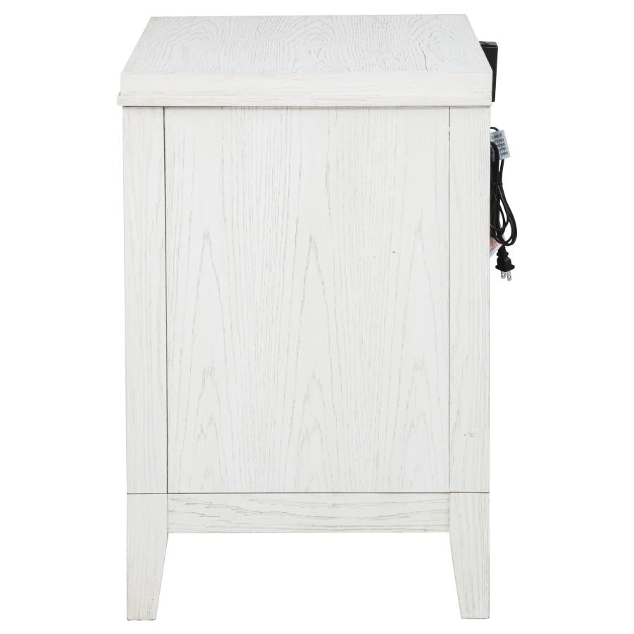 Marielle 2-drawer Nightstand Bedside Table Distressed White - 224842