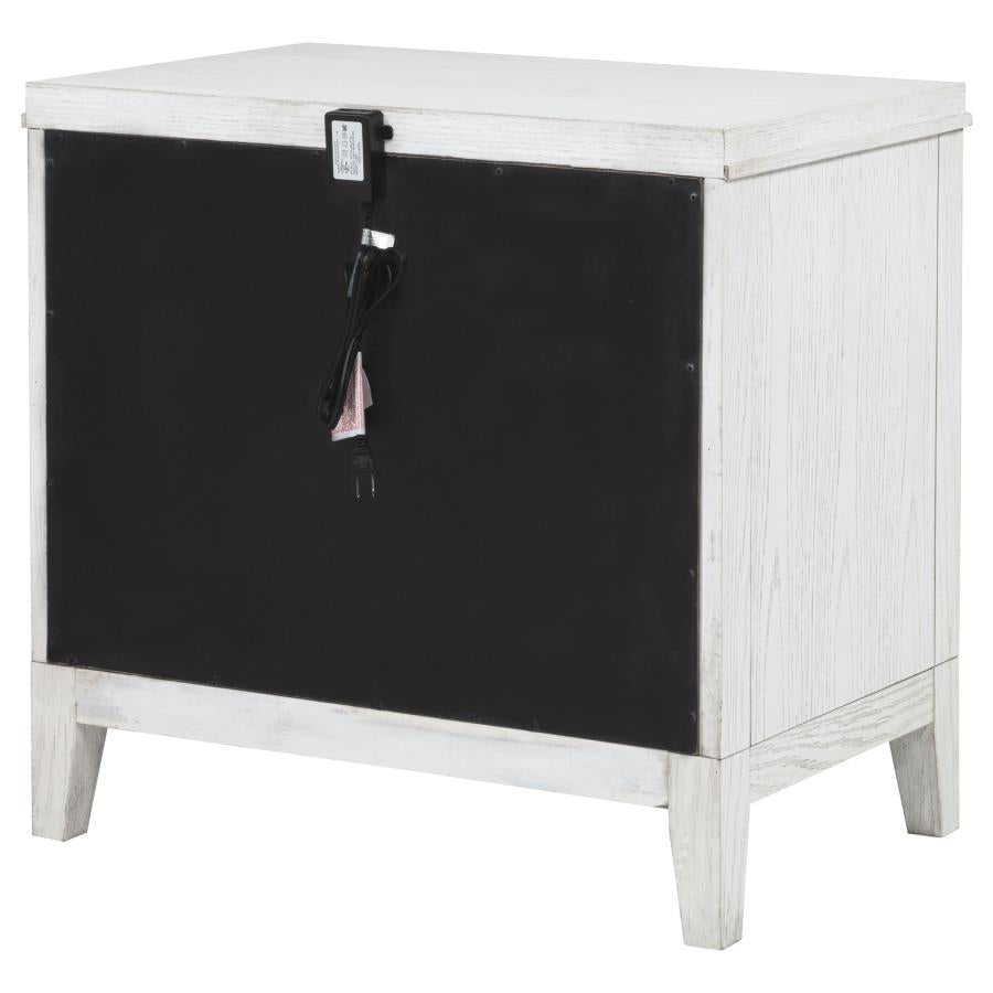Marielle 2-drawer Nightstand Bedside Table Distressed White - 224842