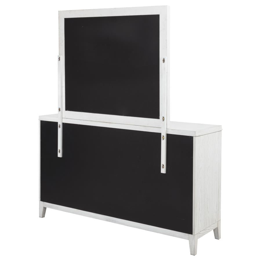 Marielle 6-drawer Dresser with Mirror Distressed White - 224843M