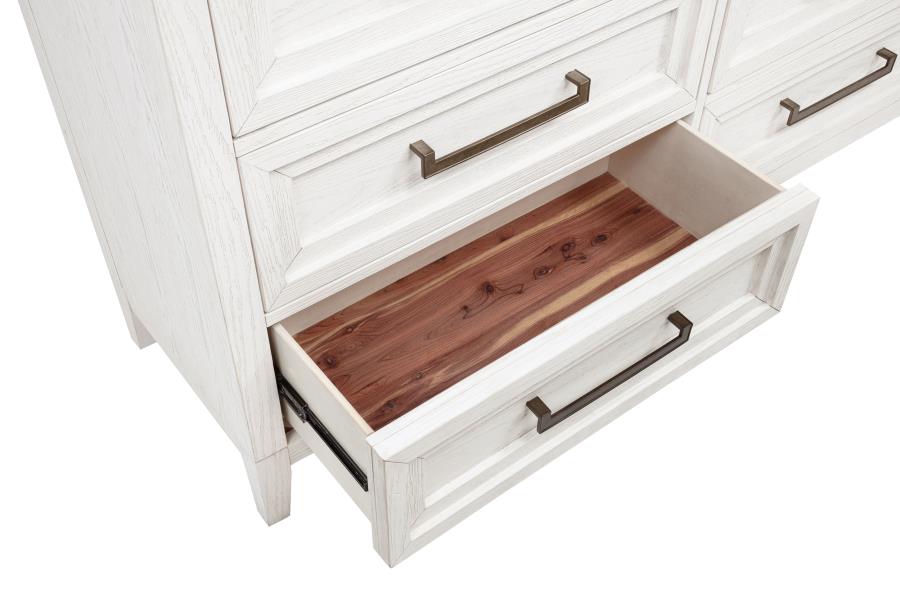 Marielle 6-drawer Bedroom Dresser Distressed White - 224843