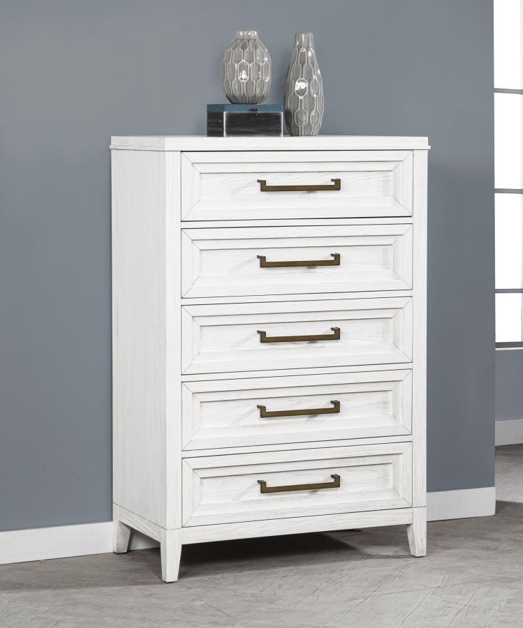 Marielle 5-drawer Bedroom Chest Distressed White - 224845