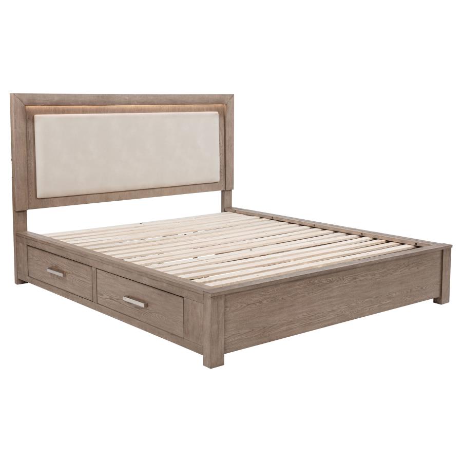 Kenora 4-piece Eastern King Bedroom Set Barley Brown - 224850KE-S4