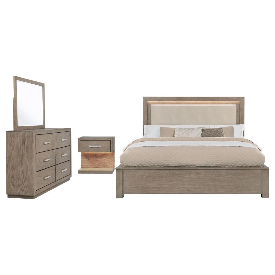 Kenora 4-piece California King Bedroom Set Barley Brown - 224850KW-S4