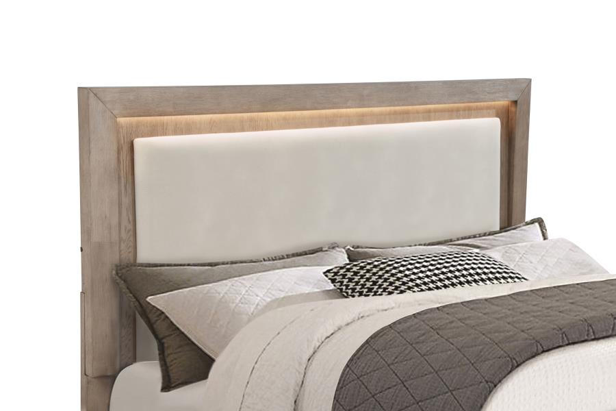 Kenora 56-inch California King LED Storage Bed Barley Brown - 224850KW