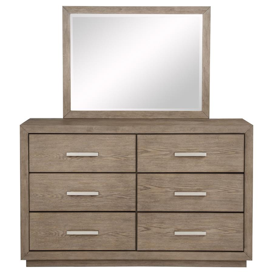 Kenora 6-drawer Dresser and Mirror Barley Brown - 224853M