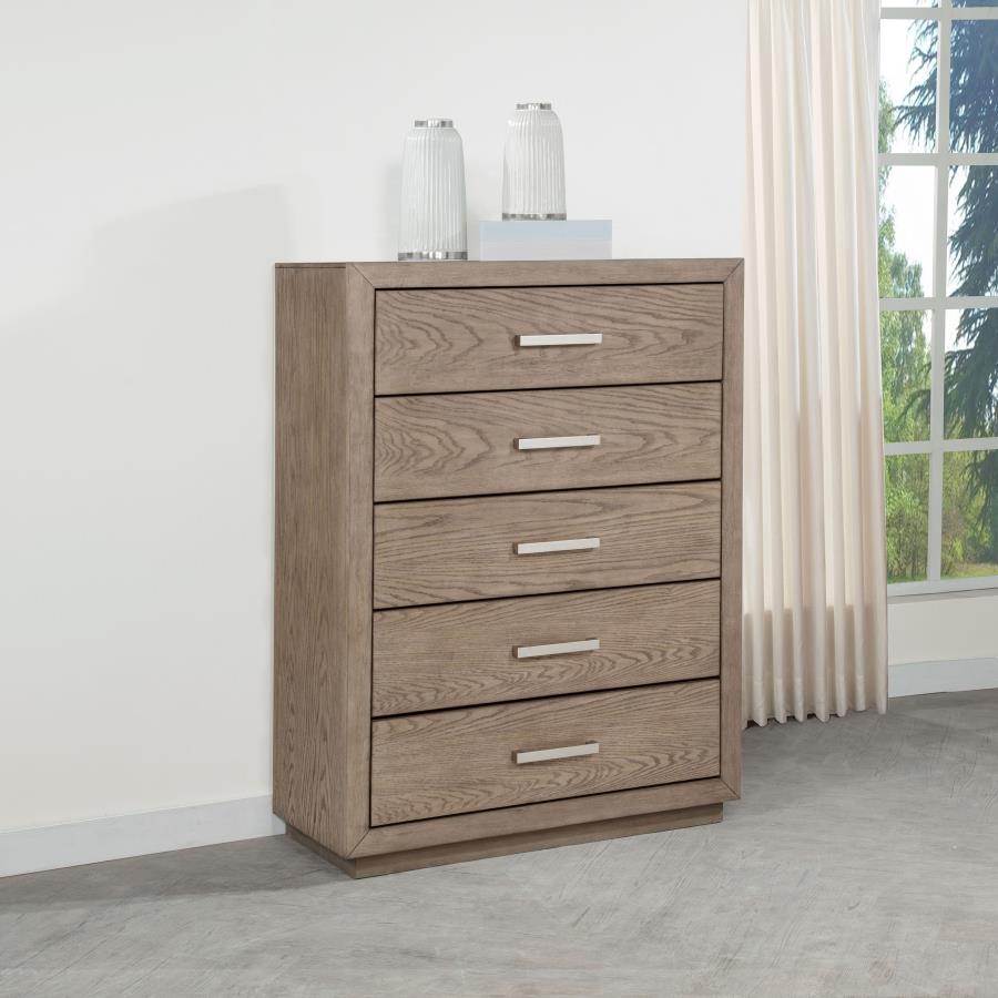 Kenora 5-drawer Bedroom Chest Barley Brown - 224855
