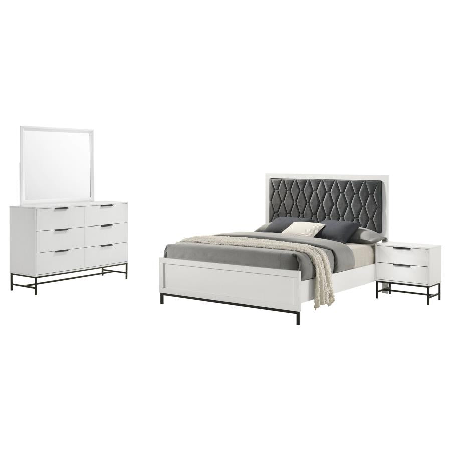 Sonora 4-piece California King Bedroom Set White - 224861KW-S4