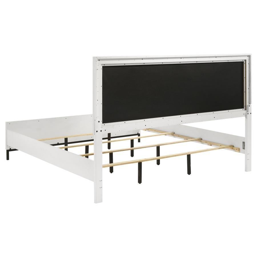 Sonora California King Upholstered Panel Bed White - 224861KW