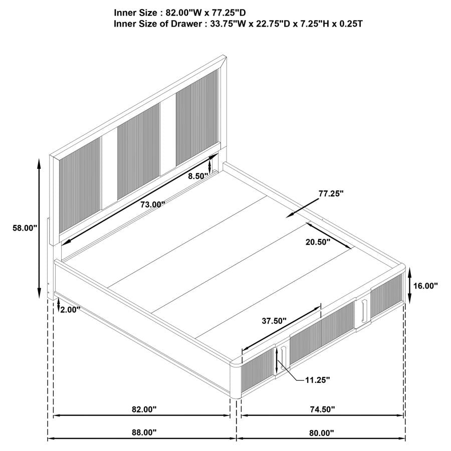 Terrace 4-piece Eastern King Bedroom Set Ash Brown - 224900KE-S4