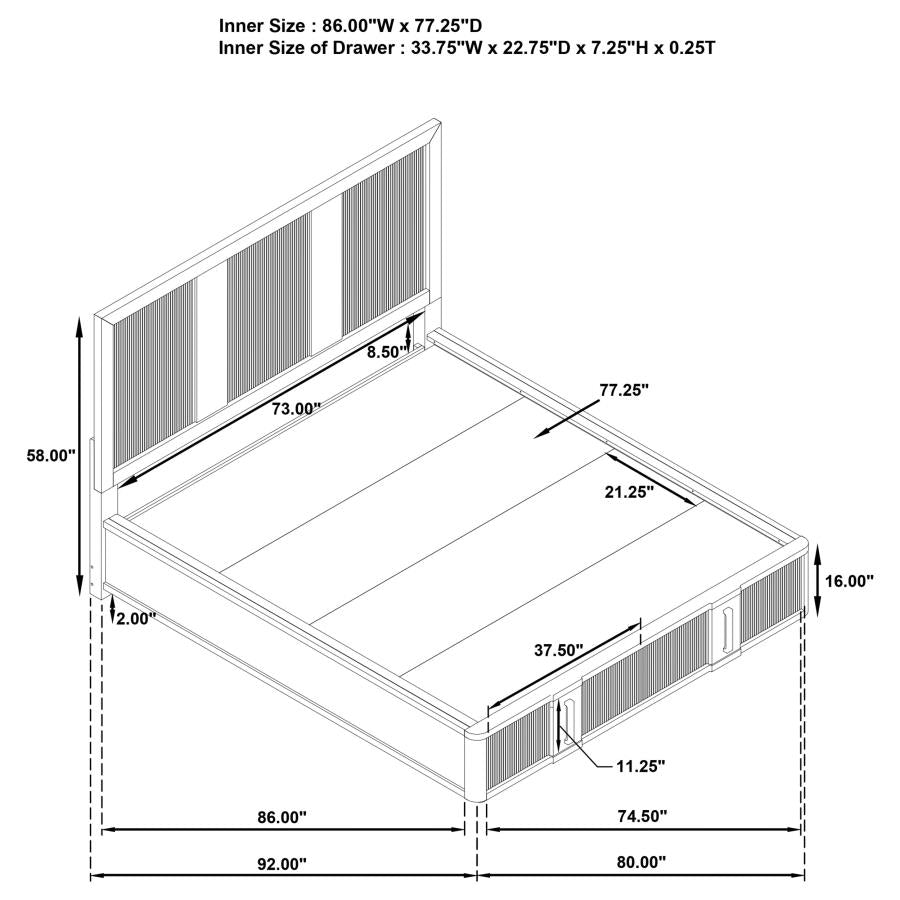 Terrace 5-piece California King Bedroom Set Ash Brown - 224900KW-S5