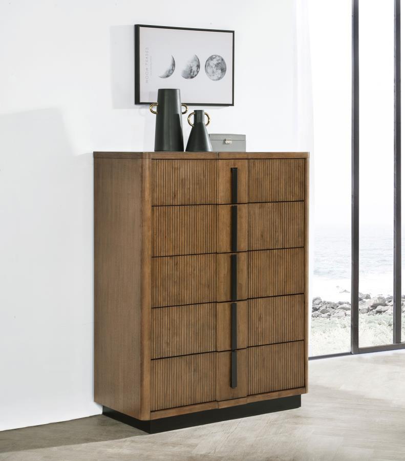 Terrace 5-drawer Chest of Drawers Ash Brown - 224905