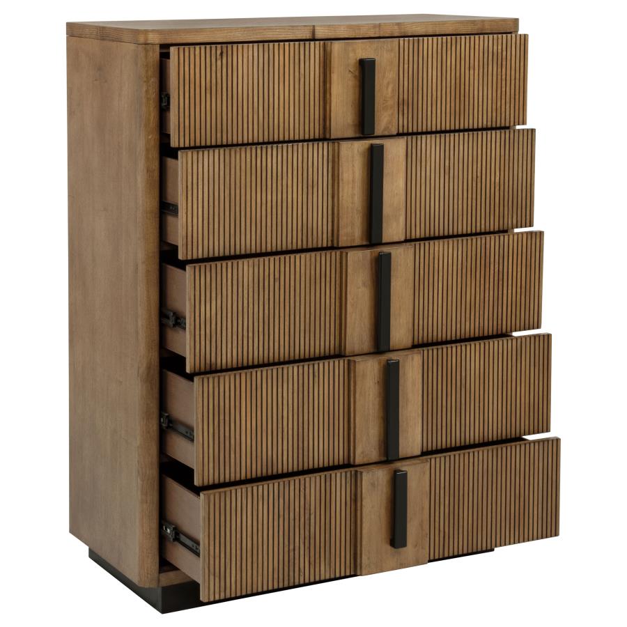 Terrace 5-drawer Chest of Drawers Ash Brown - 224905