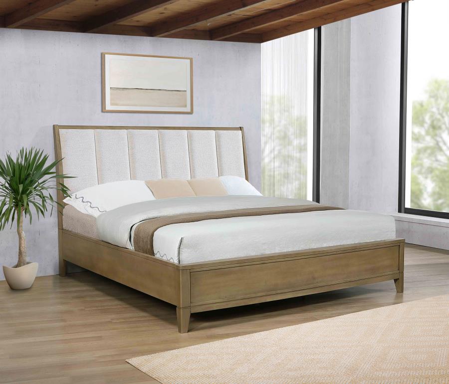 Granada Upholstered Eastern King Panel Bed Natural Pine - 224921KE