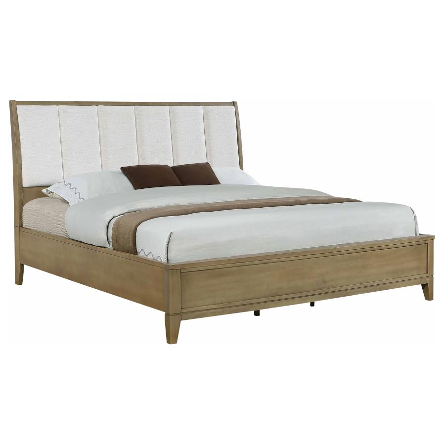Granada Upholstered Eastern King Panel Bed Natural Pine - 224921KE