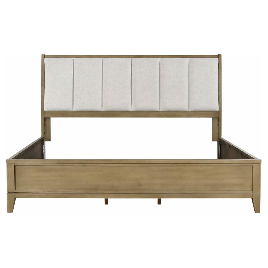 Granada Upholstered Eastern King Panel Bed Natural Pine - 224921KE