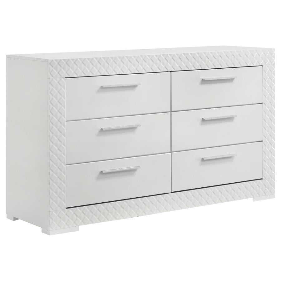 Ives 5-piece Eastern King Bedroom Set White High Gloss - 224941KE-S5