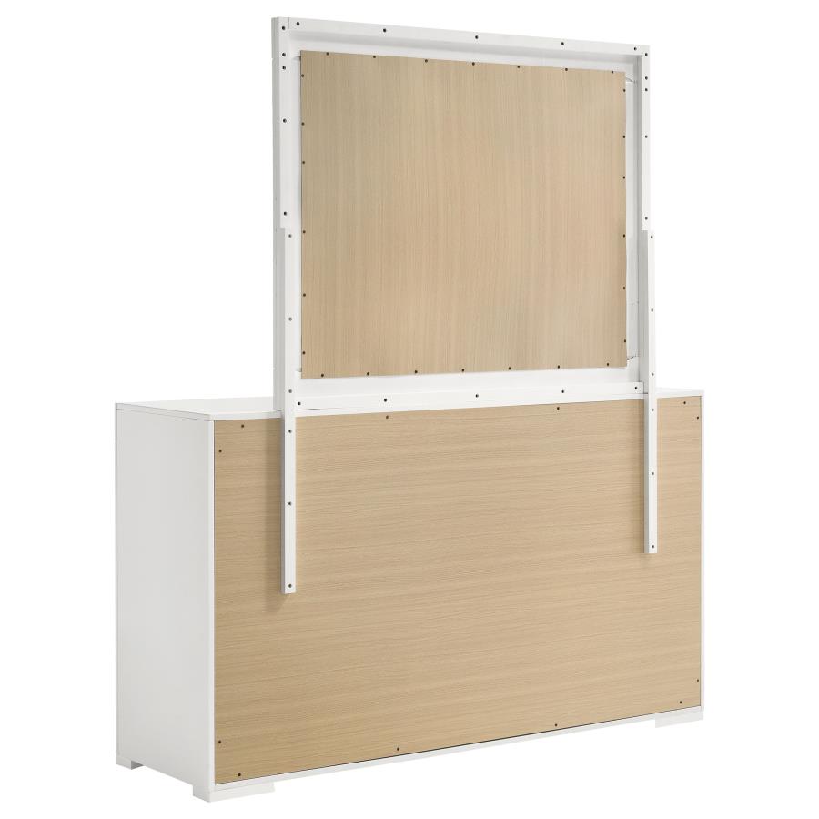 Ives 6-drawer Dresser and Mirror White High Gloss - 224943M