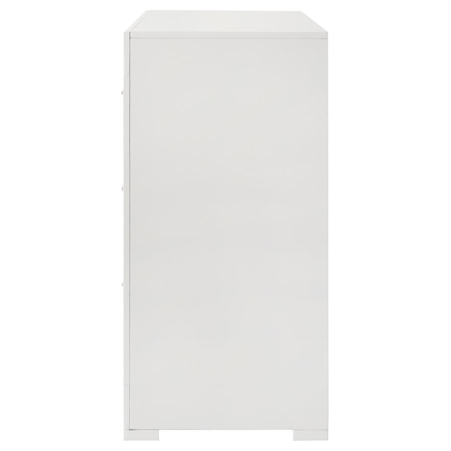 Ives 6-drawer Dresser Cabinet White High Gloss - 224943