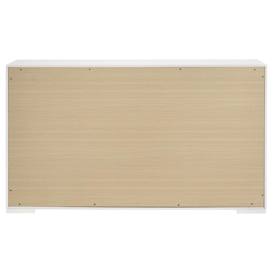 Ives 6-drawer Dresser Cabinet White High Gloss - 224943