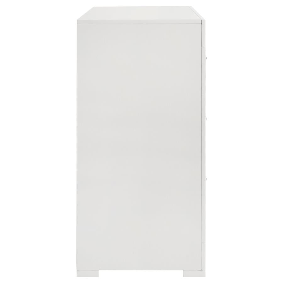 Ives 6-drawer Dresser Cabinet White High Gloss - 224943