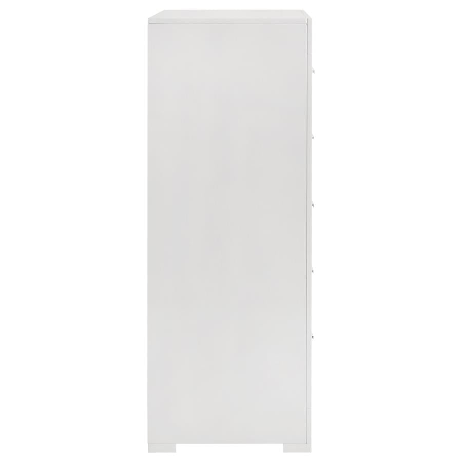 Ives 5-drawer Bedroom Chest of Drawers White High Gloss - 224945