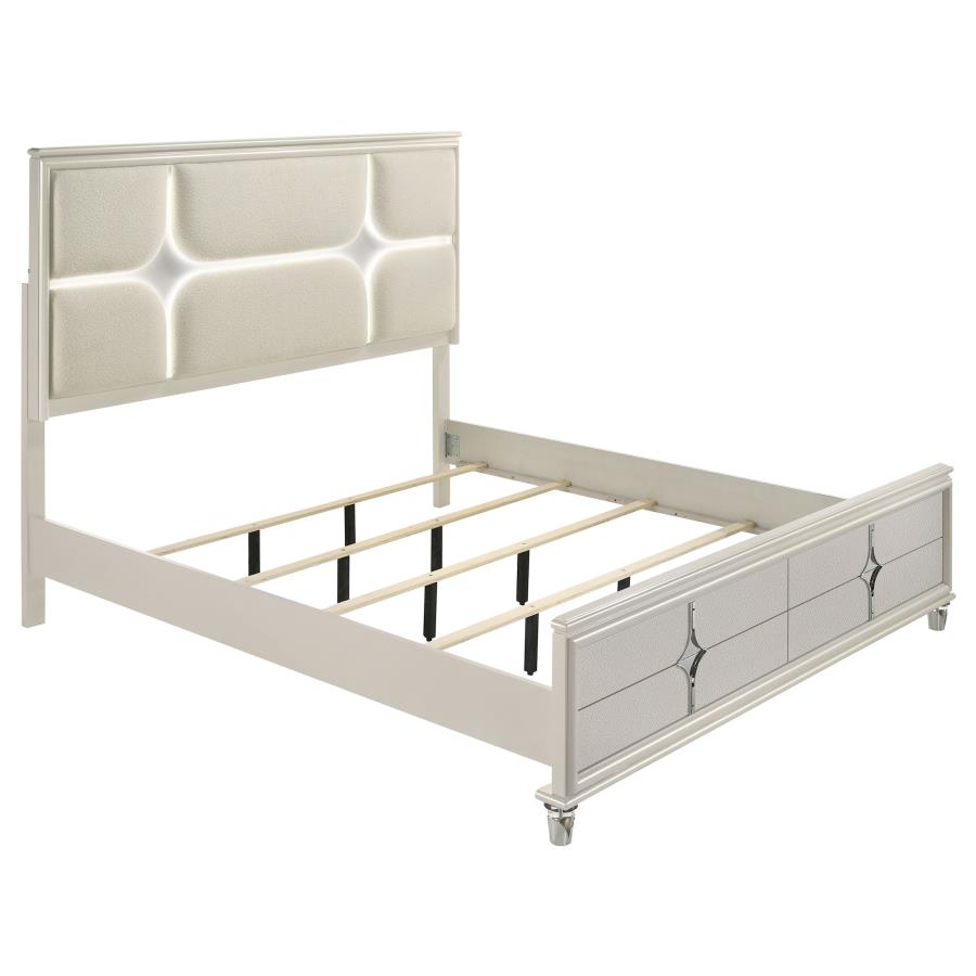 Olivia 4-piece Eastern King Bedroom Set Pearl White - 224951KE-S4