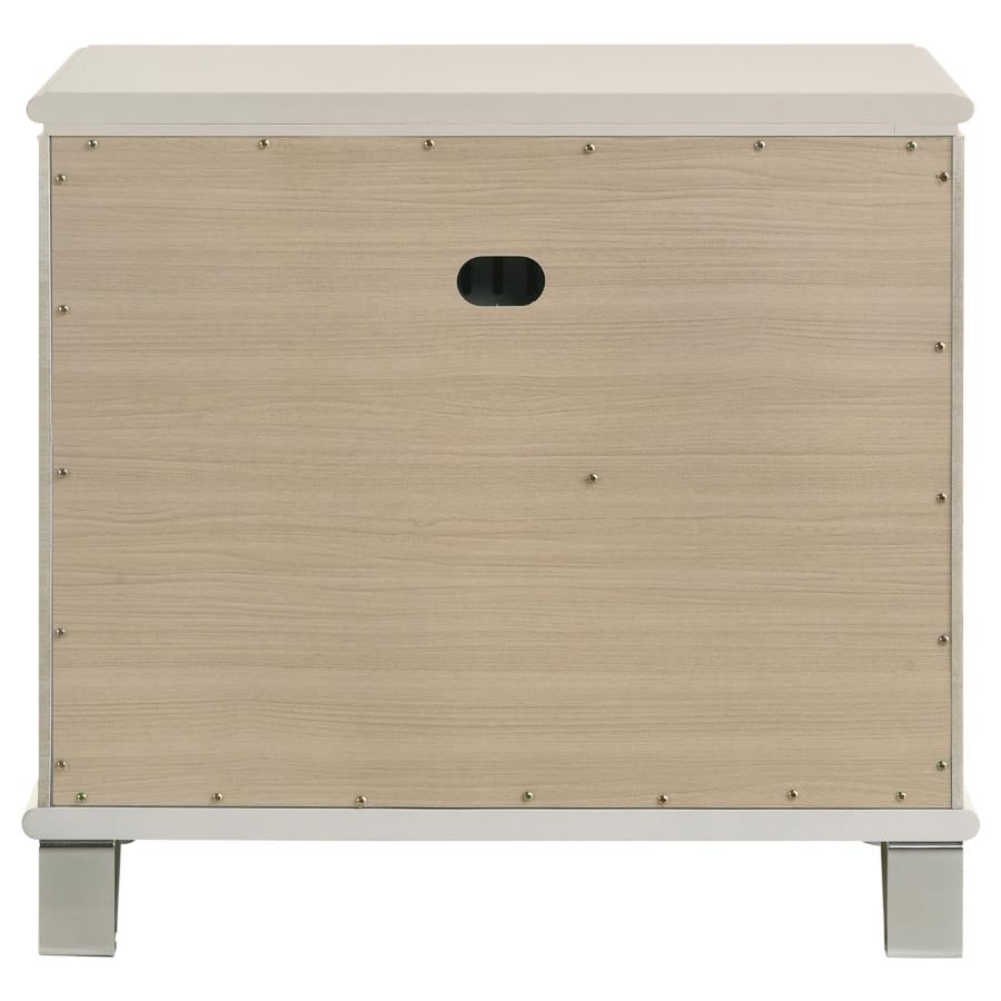Olivia 2-drawer Nightstand Bedside Table Pearl White - 224952