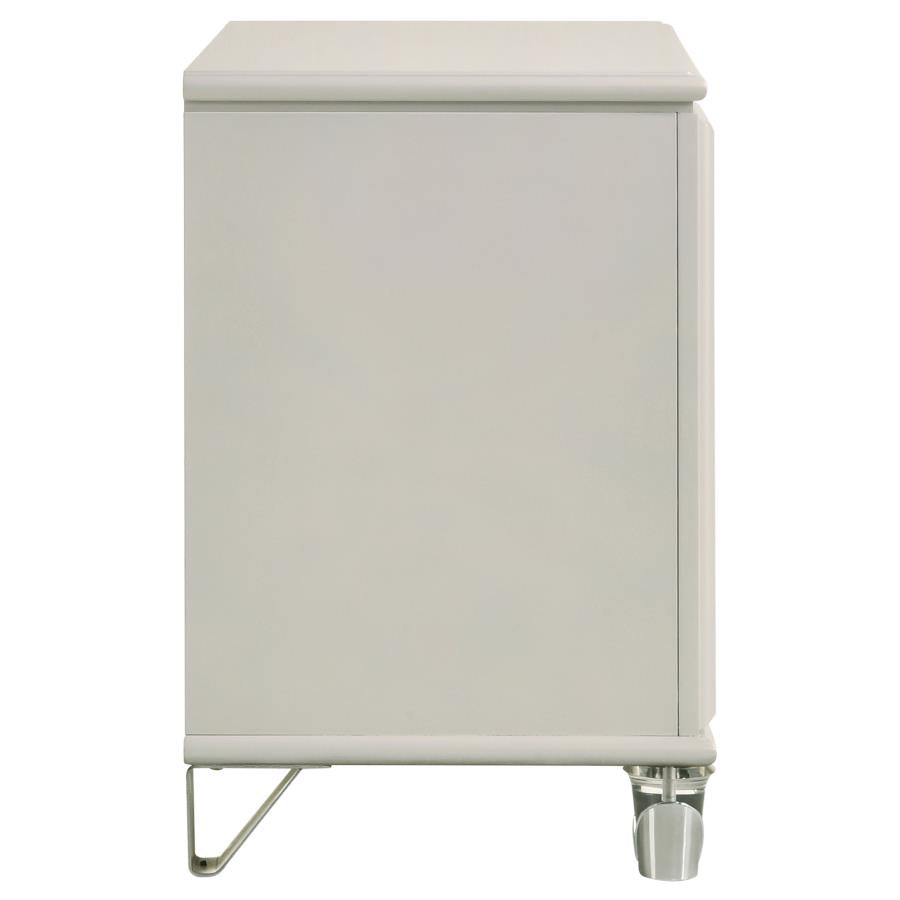 Olivia 2-drawer Nightstand Bedside Table Pearl White - 224952