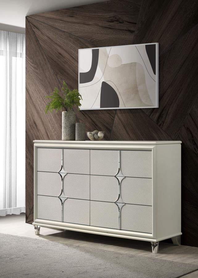 Olivia 6-drawer Dresser Cabinet Pearl White - 224953
