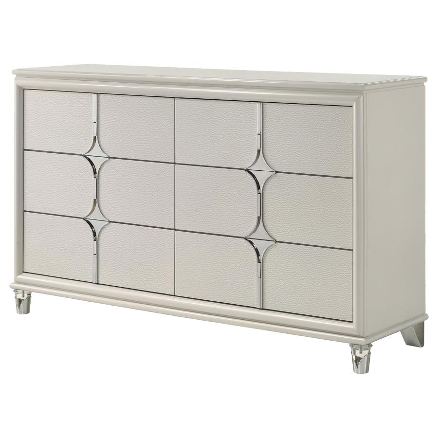 Olivia 6-drawer Dresser Cabinet Pearl White - 224953