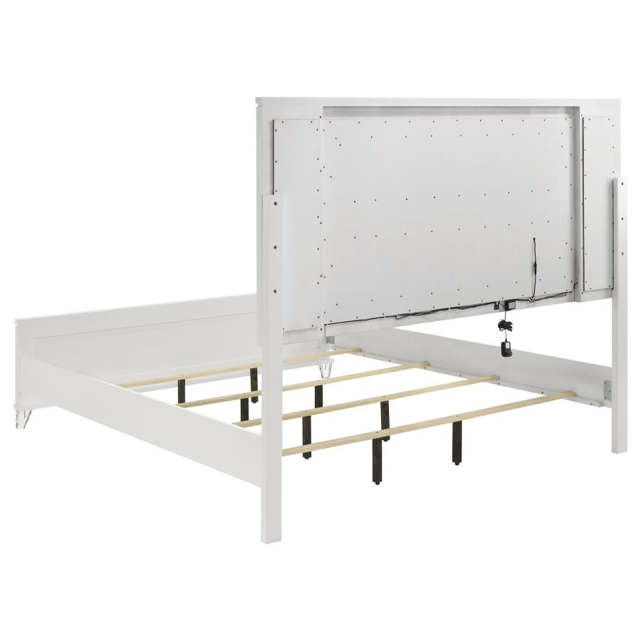 Marmore 4-piece Eastern King Bedroom Set White - 224961KE-S4