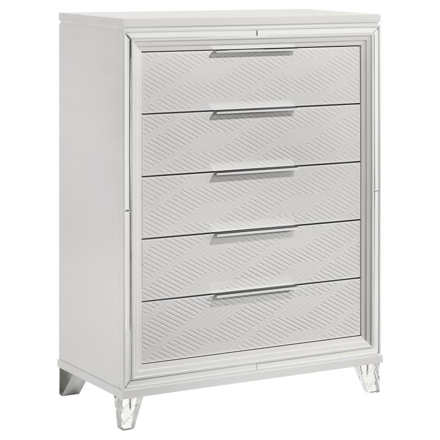 Marmore 5-piece Eastern King Bedroom Set White - 224961KE-S5