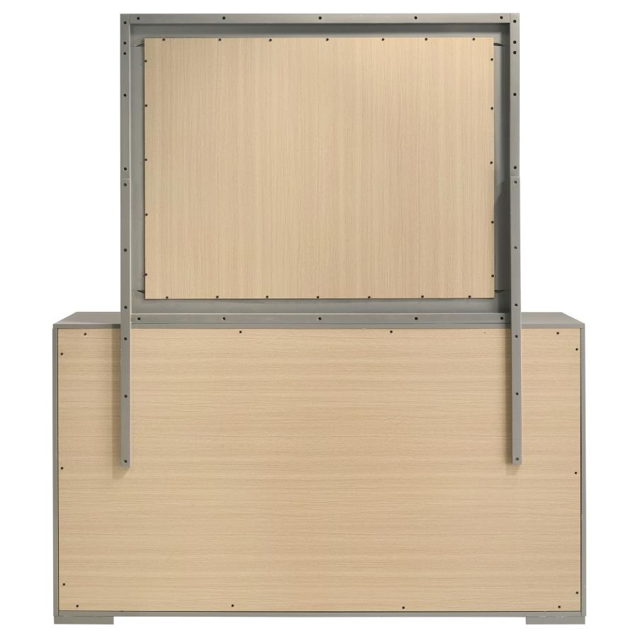 Ives 6-drawer Dresser and Mirror Grey High Gloss - 224973M