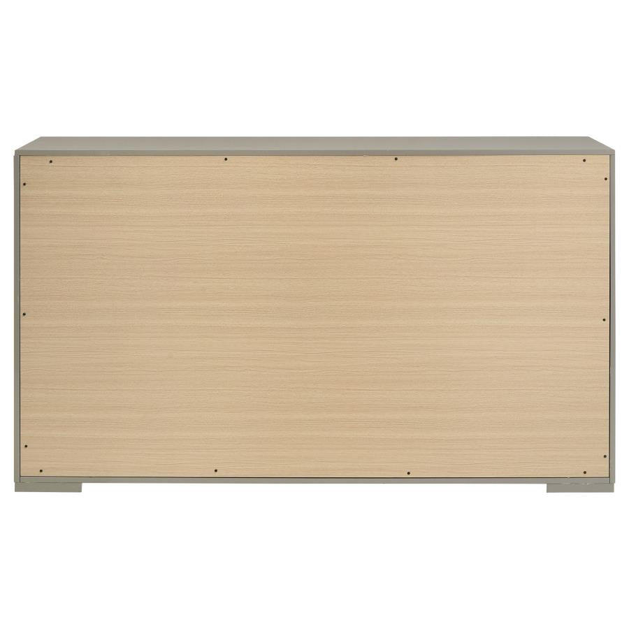 Ives 6-drawer Dresser Cabinet Grey High Gloss - 224973