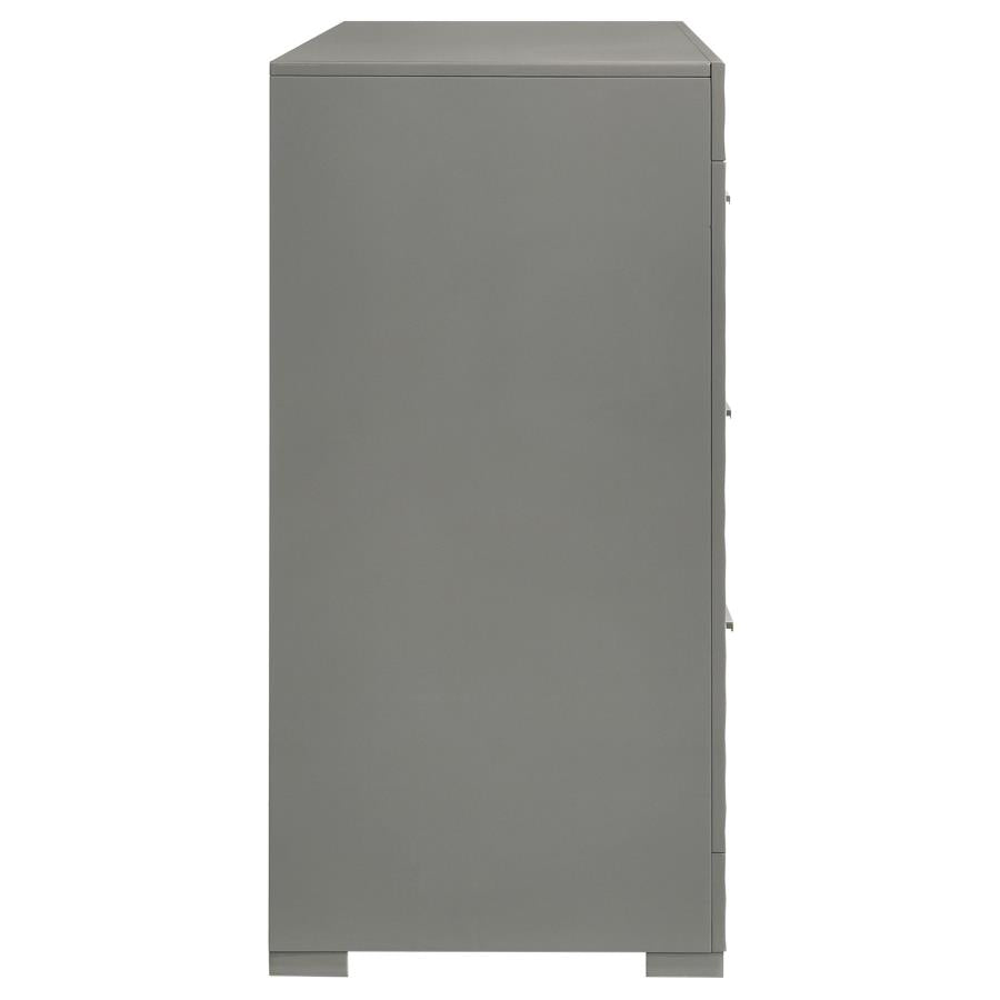 Ives 6-drawer Dresser Cabinet Grey High Gloss - 224973