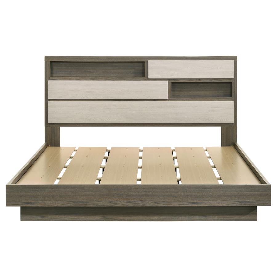 Fenwick Eastern King Bed Bookcase Headboard Grey Oak - 224981KE