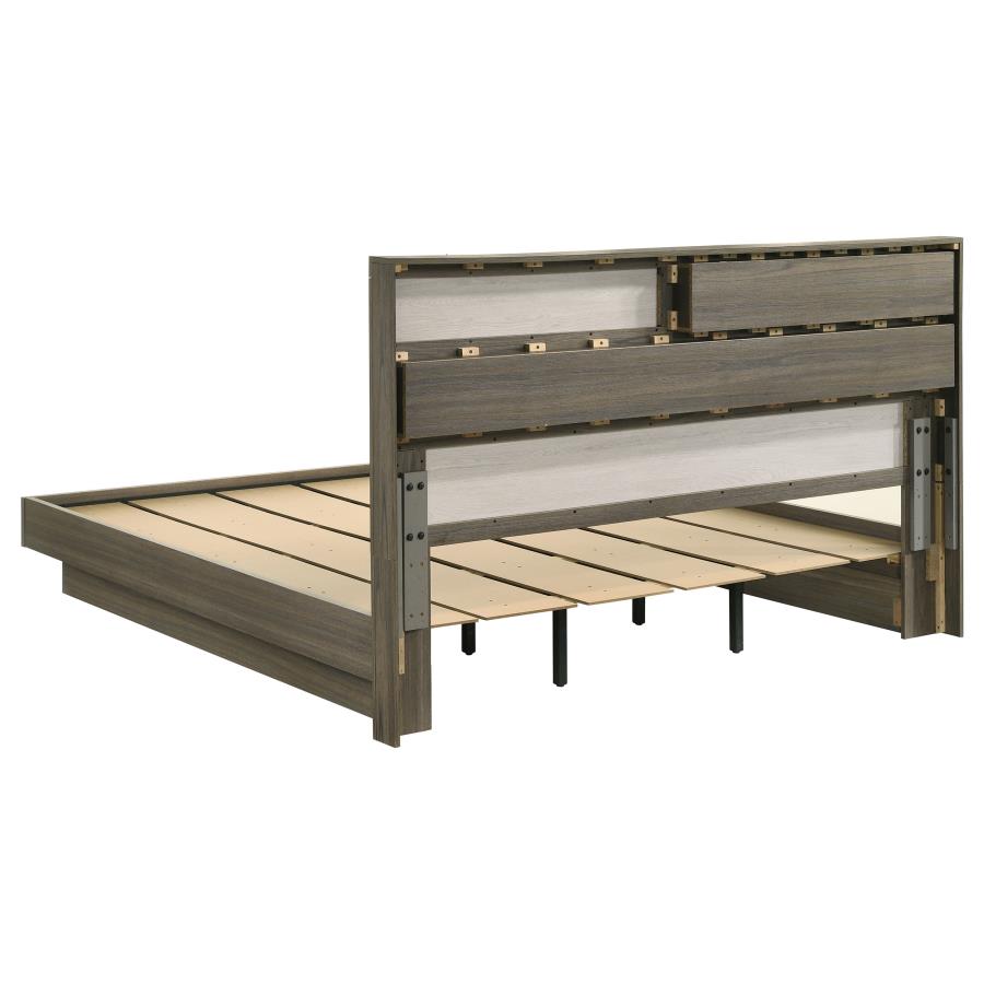 Fenwick Eastern King Bed Bookcase Headboard Grey Oak - 224981KE